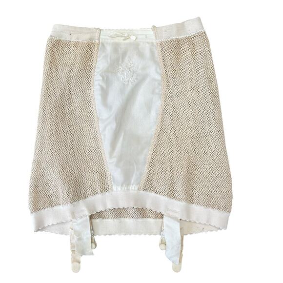 Rare Vintage Jantzen “Summer Frost” Mesh Knit Girdle & Garters, Small - Picture 2 of 8
